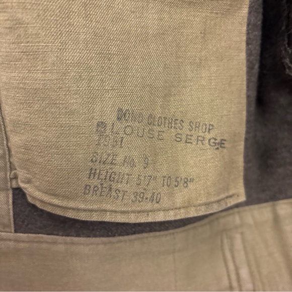 Vintage 1950s Women’s Ladies Tweed Wool Style Jacket Size 9 Green Military Style - Picture 6 of 11